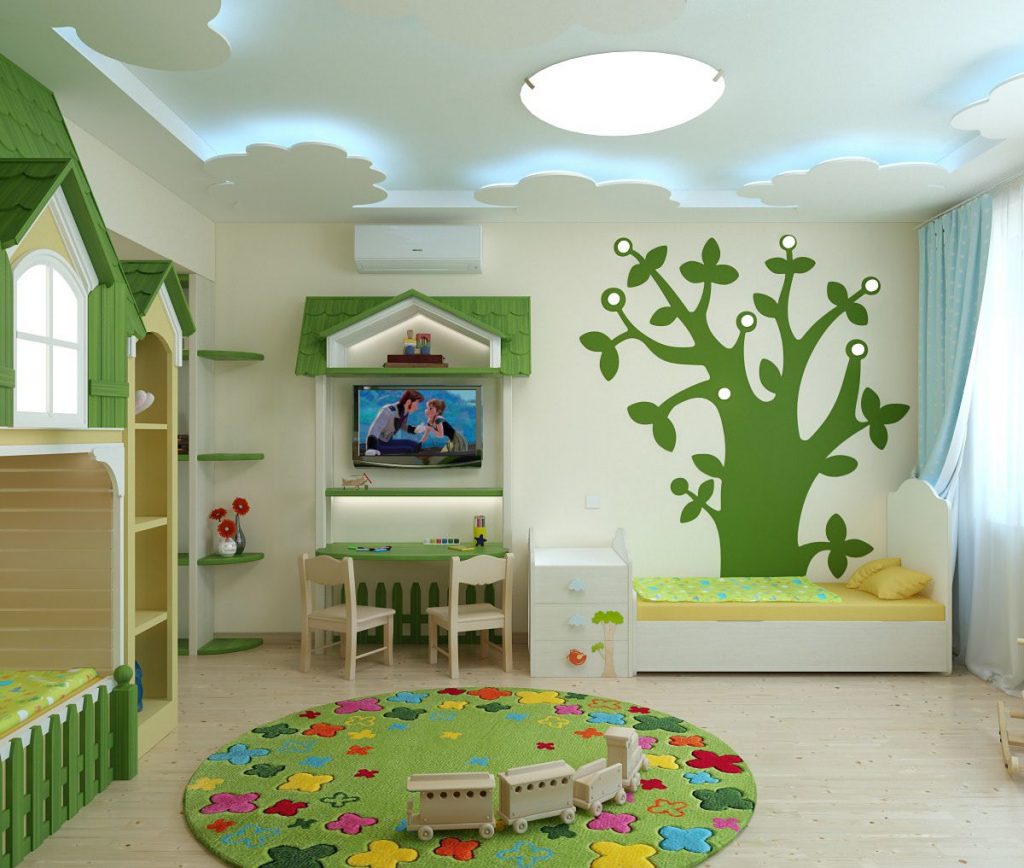 اشكال وديكورات جميلة وهنا صورة عن شكل ديكور جبس غرفة نوم للاطفال
